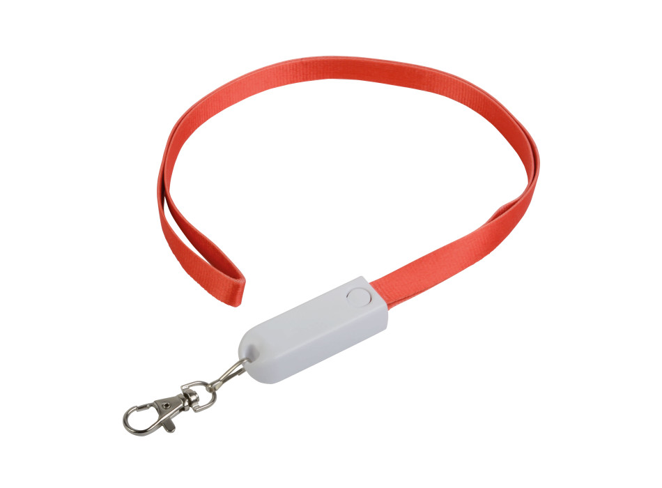 Nastro da collo con moschettone con funzione di cavo di ricarica con prese Micro-USB/Light