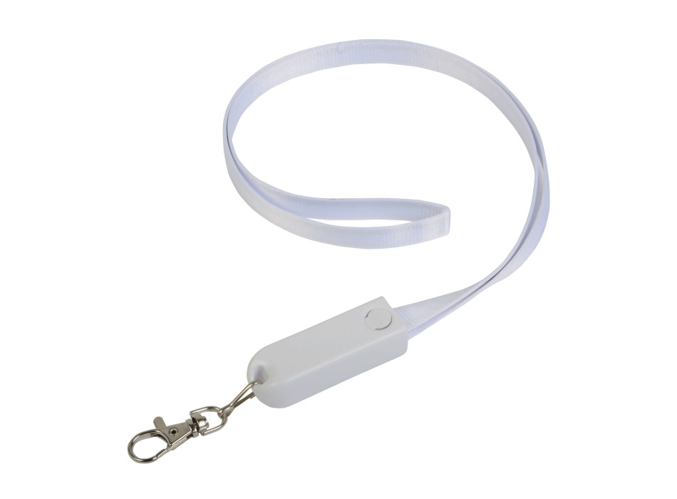 Nastro da collo con moschettone con funzione di cavo di ricarica con prese Micro-USB/Light