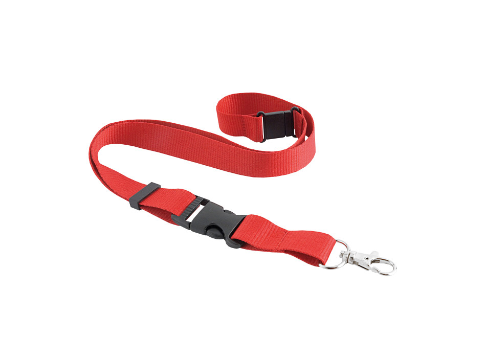 Nastro da collo con sgancio di sicurezza, sgancio portachiavi e moschettone