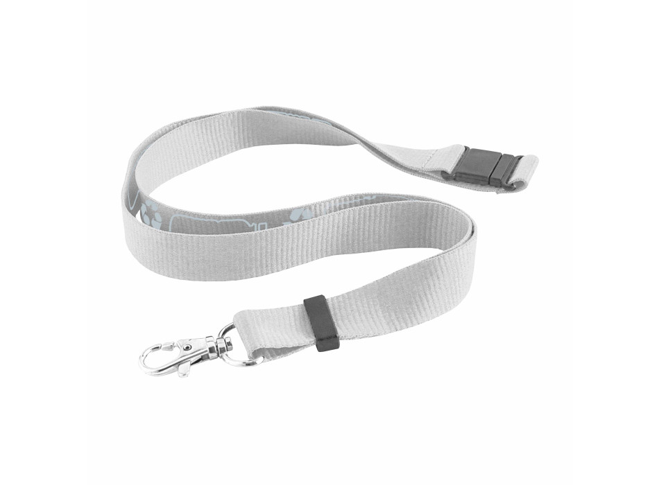 Nastro da collo in R-PET con sgancio di sicurezza (PET riciclato)