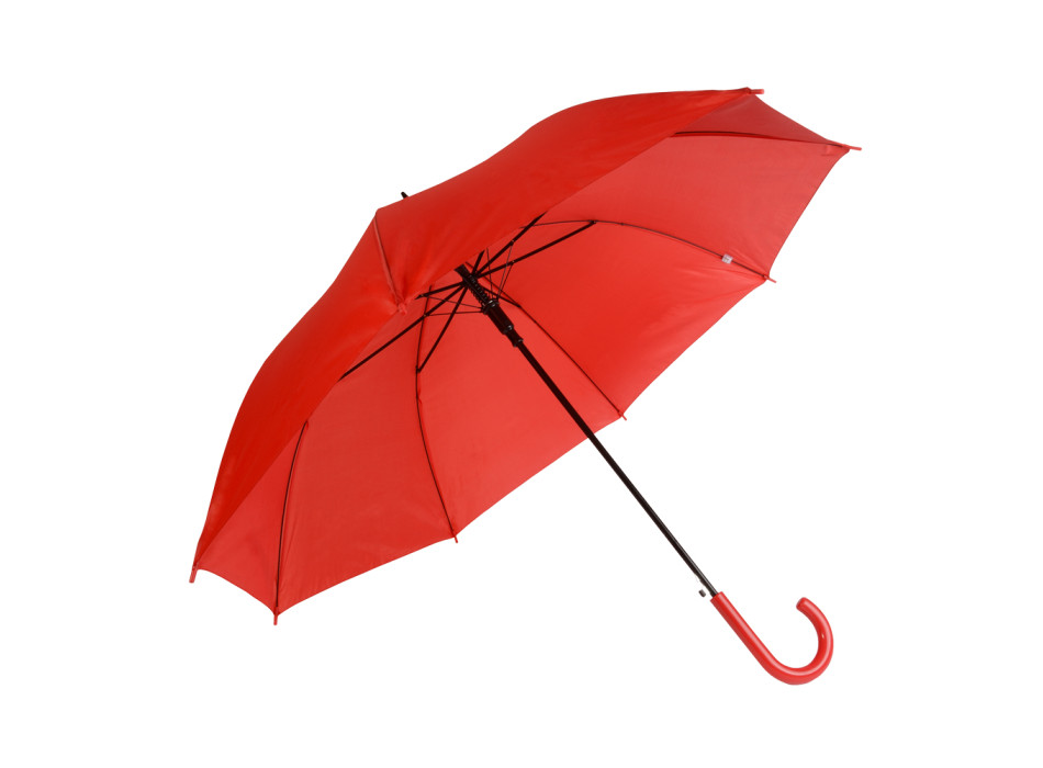 Ombrello automatico con fusto in metallo e manico curvo in plastica