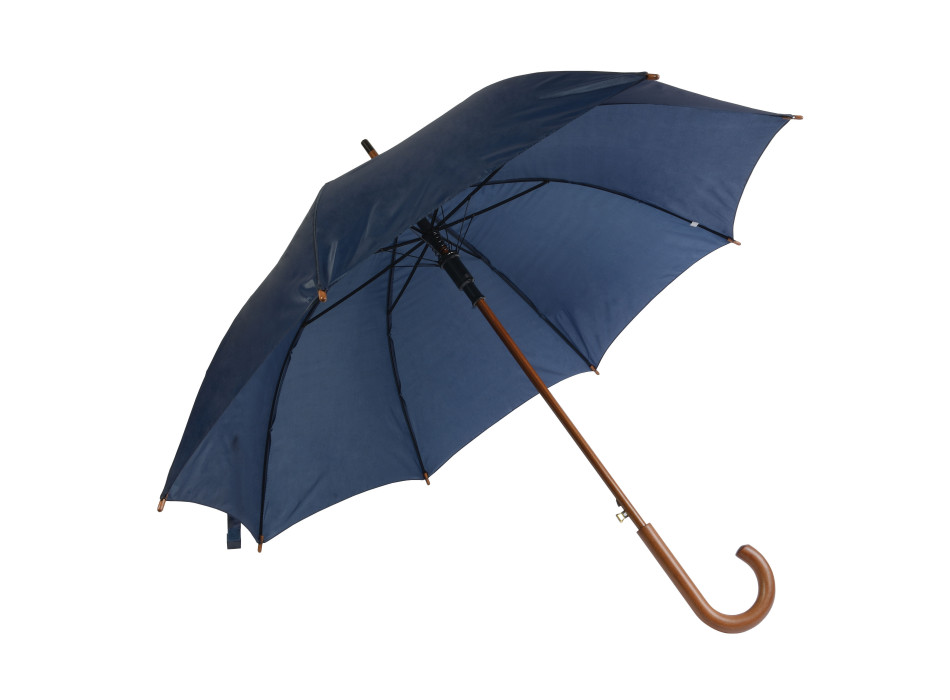 Ombrello automatico con fusto, puntale e manico in legno Gheddi