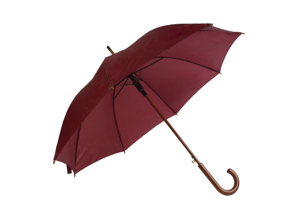Ombrello automatico con fusto, puntale e manico in legno Gheddi