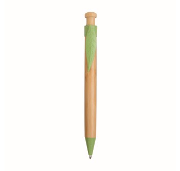 Penna a scatto in bamboo, paglia di grano (50%) e pp (50%)