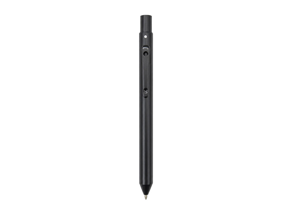 Penna a scatto in metallo. Quattro refill (nero, blu, rosso, verde) Gheddi