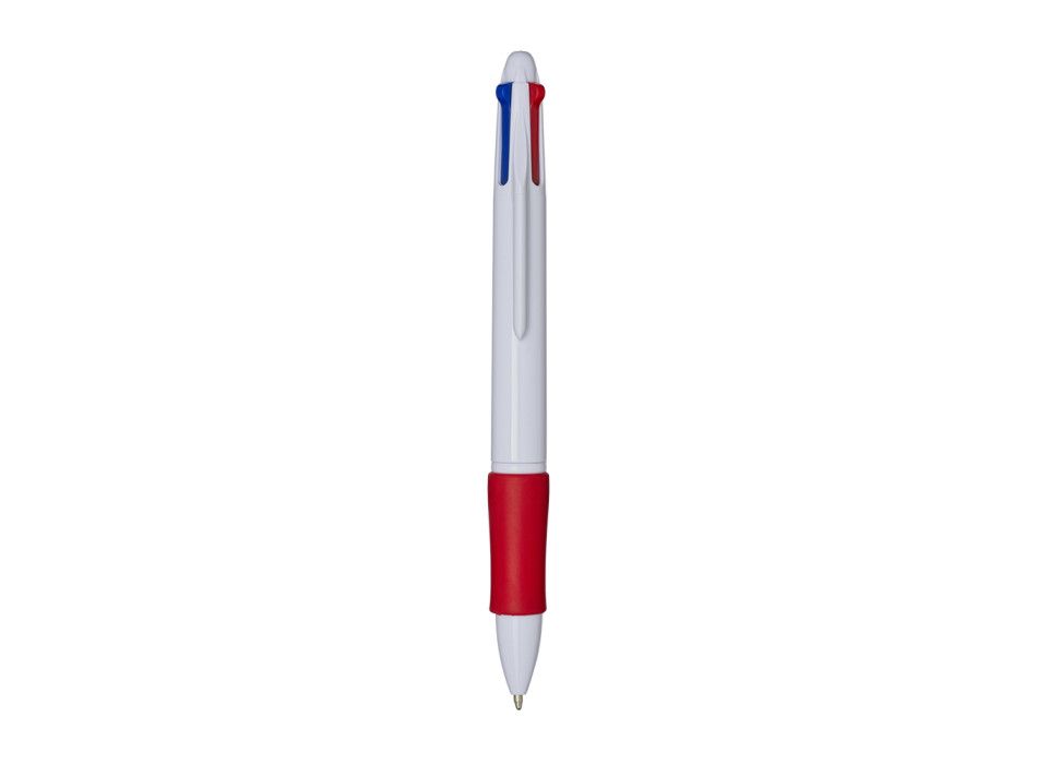 Penna a scatto in plastica 4 refill. Impugnatura gommata