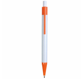Penna a scatto in plastica con clip e punta colorate