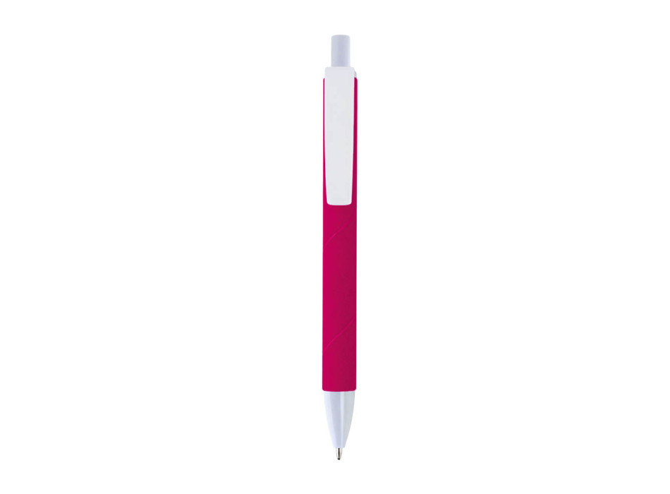 Penna a scatto in plastica. Fusto colorato effetto vellutato Gheddi