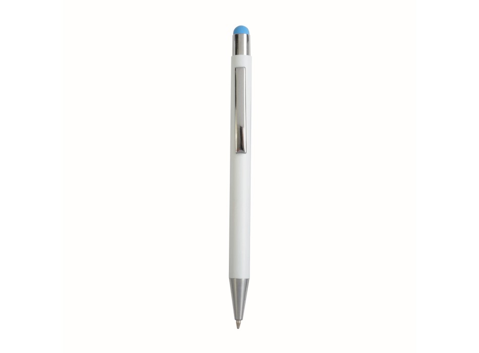 Penna  in alluminio. il logo inciso a laser diventa dello stesso colore del touch screen.