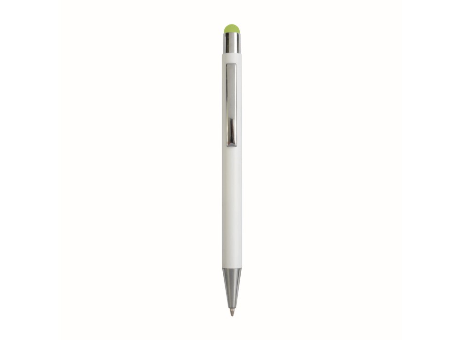 Penna  in alluminio. il logo inciso a laser diventa dello stesso colore del touch screen.