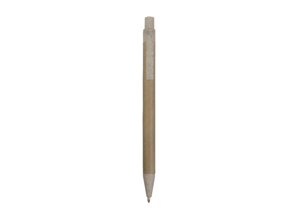 Penna a scatto  in carta riciclata con dettagli  in  paglia di grano (50%) pp (50%)