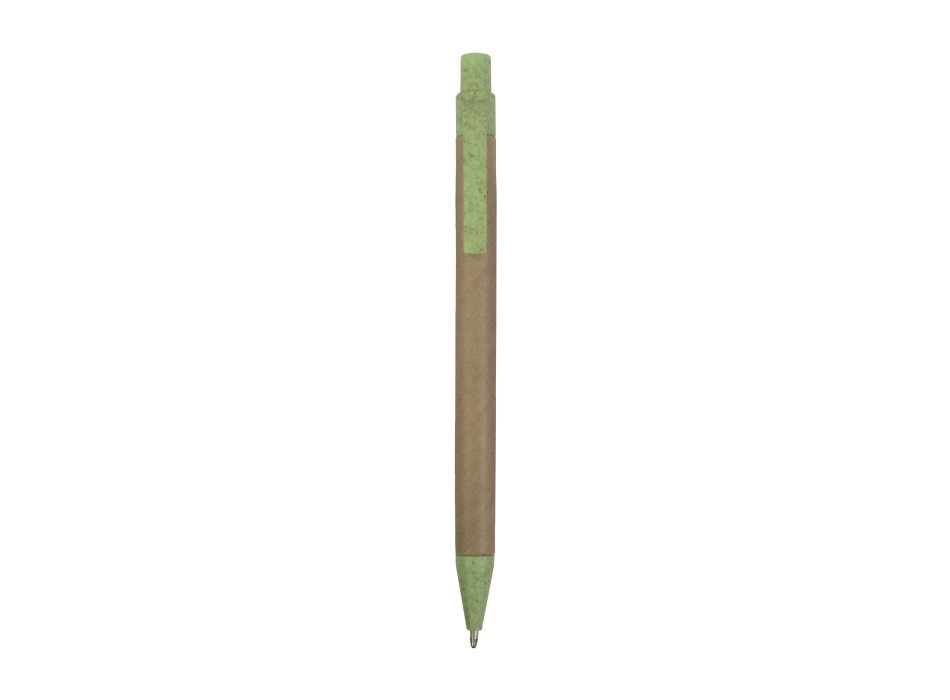 Penna a scatto  in carta riciclata con dettagli  in  paglia di grano (50%) pp (50%)