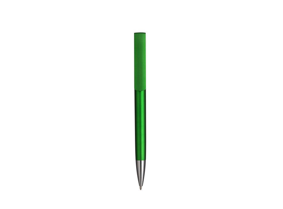 Penna twist in plastica con fusto metallizzato, stand portacellulare