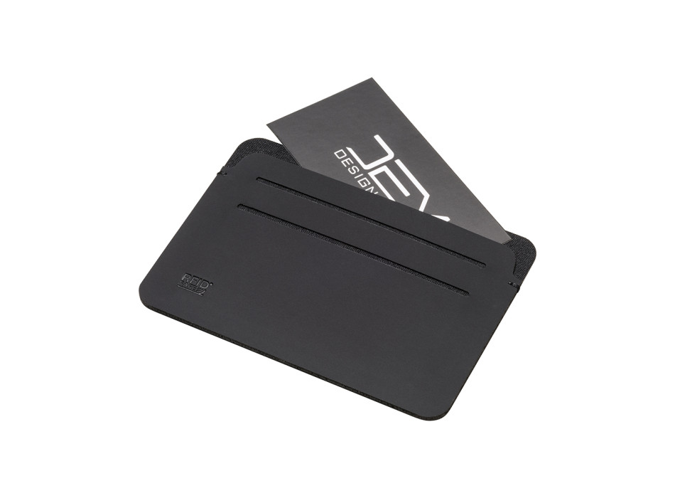 Porta carte anti RFID in soft PU. Con sei compartimenti per carte e logo RFID Gheddi