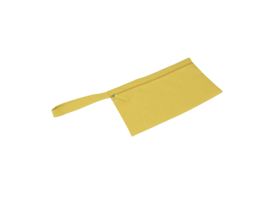 Porta documenti in poliestere con chiusura zip e pratica maniglia