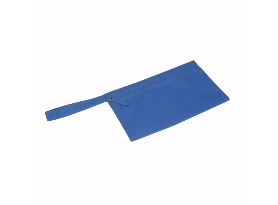 Porta documenti in poliestere con chiusura zip e pratica maniglia