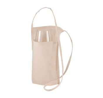 Portabicchiere da degustazione da collo in cotone con tracolla 90 cm