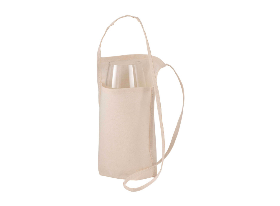 Portabicchiere da degustazione da collo in cotone con tracolla 90 cm