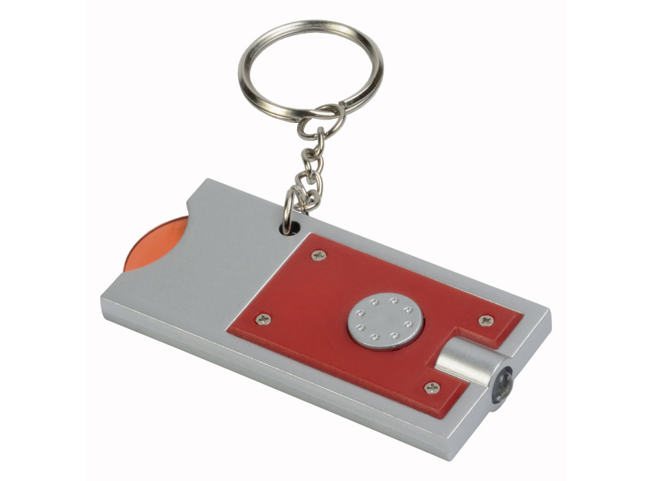 Portachiavi con gettone per carrello della spesa e luce Gheddi