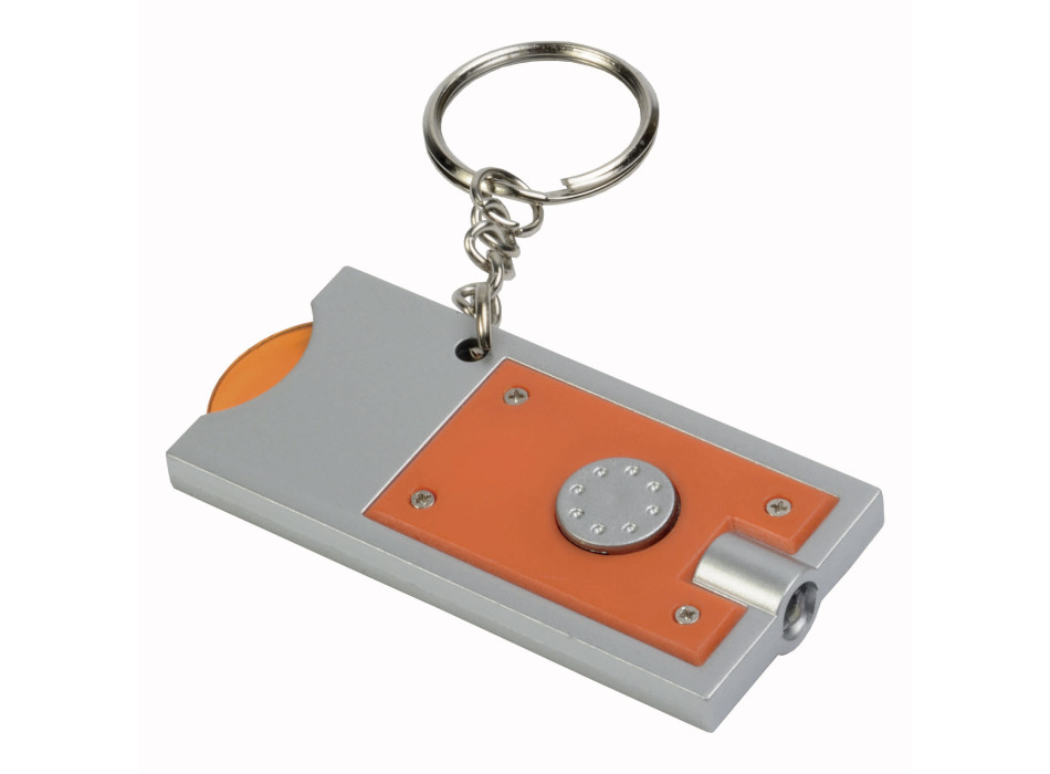 Portachiavi con gettone per carrello della spesa e luce Gheddi