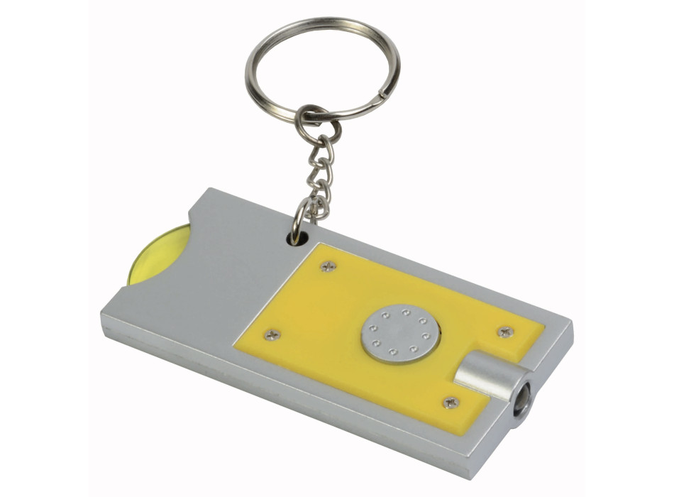 Portachiavi con gettone per carrello della spesa e luce Gheddi