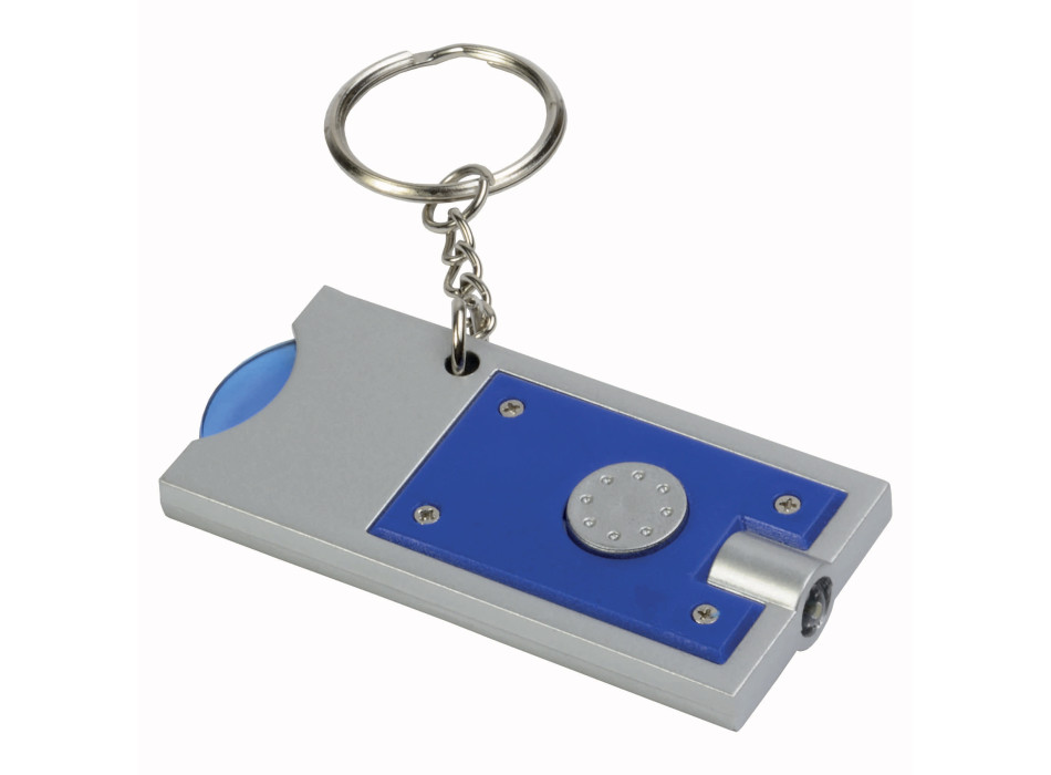Portachiavi con gettone per carrello della spesa e luce Gheddi
