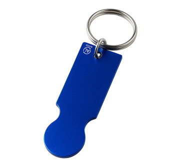 Portachiavi in alluminio riciclato con gettone per il carrello della spesa