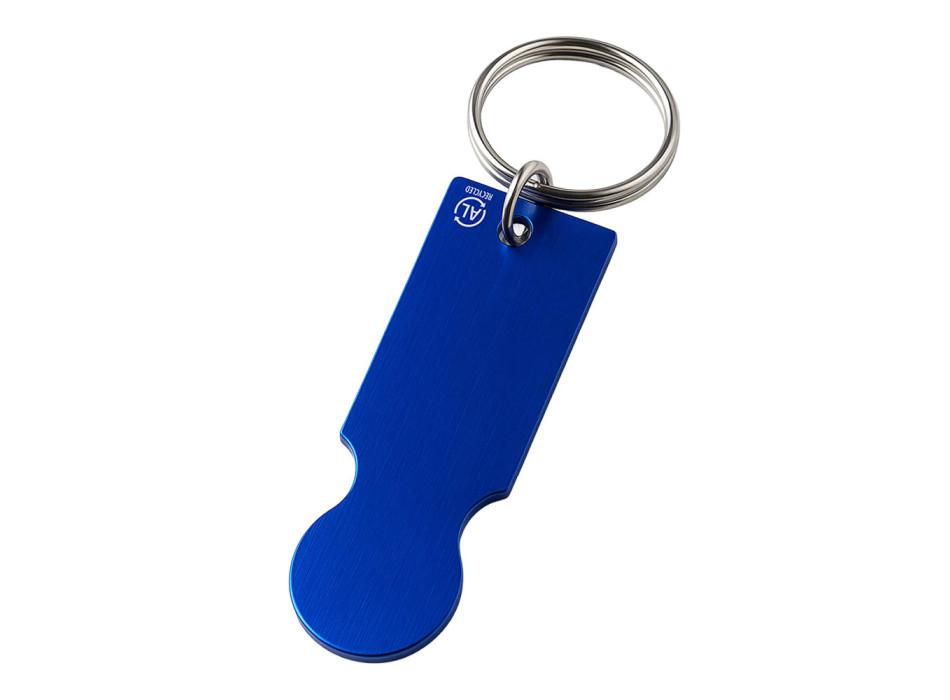 Portachiavi in alluminio riciclato con gettone per il carrello della spesa