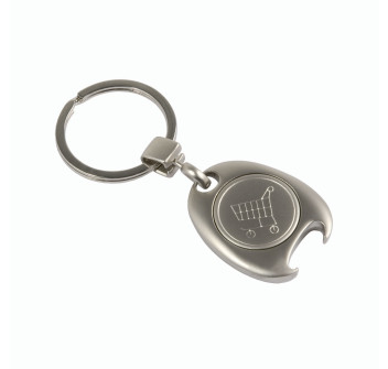 Portachiavi in metallo con gettone per carrello