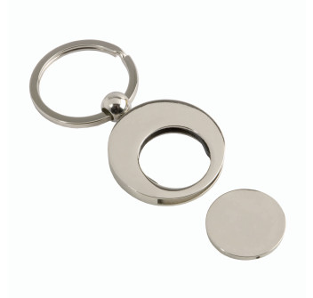 Portachiavi in metallo con gettone per carrello