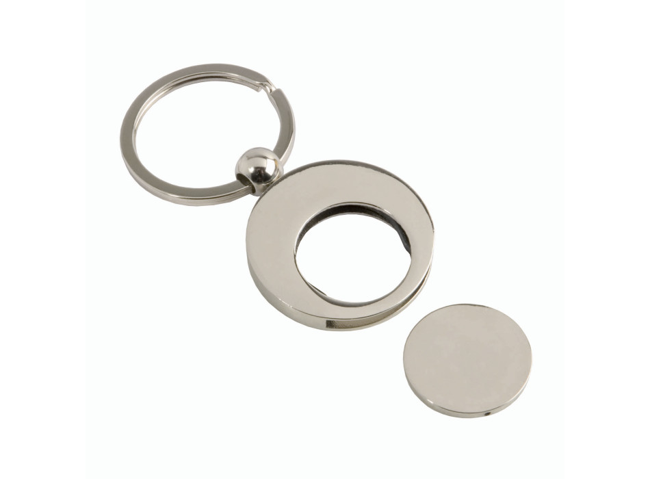Portachiavi in metallo con gettone per carrello