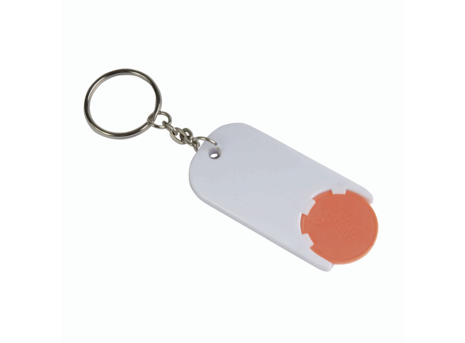 Portachiavi in plastica con gettone per carrello della spesa