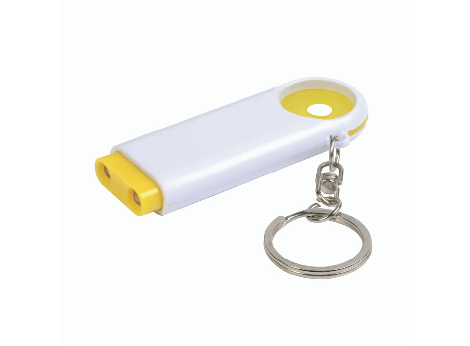 Portachiavi in plastica con gettone per carrello della spesa e luce a 2 led