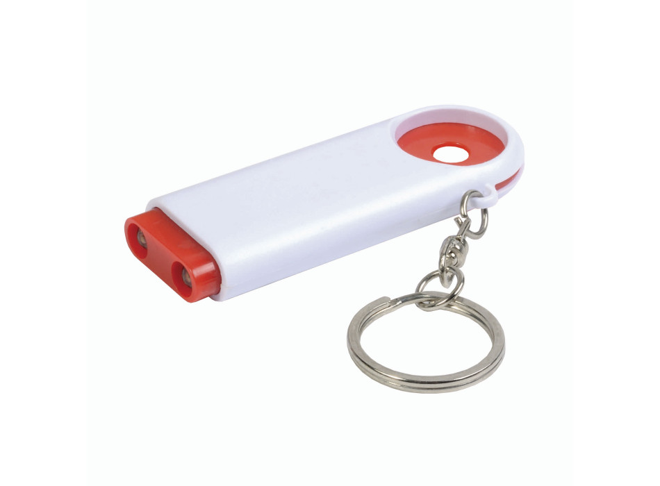 Portachiavi in plastica con gettone per carrello della spesa e luce a 2 led
