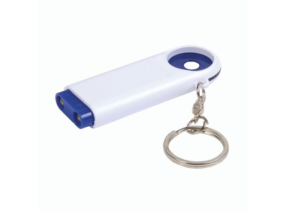 Portachiavi in plastica con gettone per carrello della spesa e luce a 2 led