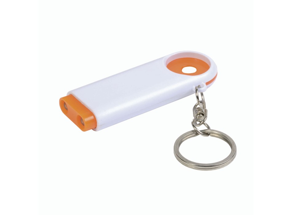 Portachiavi in plastica con gettone per carrello della spesa e luce a 2 led