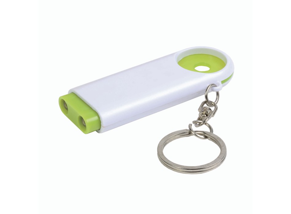 Portachiavi in plastica con gettone per carrello della spesa e luce a 2 led