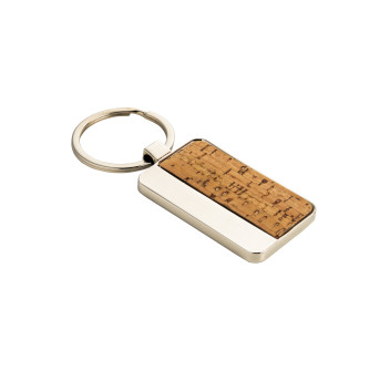 Portachiavi rettangolare in metallo e sughero