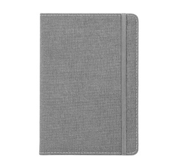 Quaderno con copertina in R-Pet, con elastico, fogli a righe color bianco