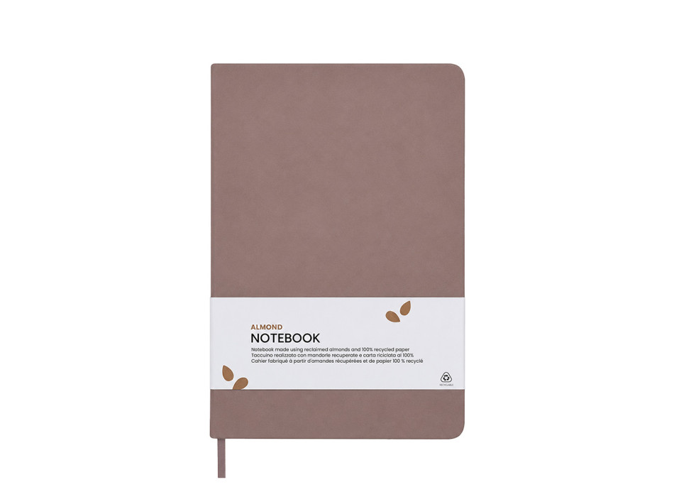 Quaderno con copertina realizzata con i residui di frutta ed elastico di chiusura Gheddi