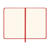 Quaderno con copertina rigida in R-PET. Elastico di chiusura e segnalibro in raso Gheddi