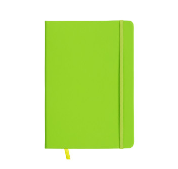Quaderno in PU con elastico colorato, fogli a righe (80 pag.) colore avorio, segnalibro in