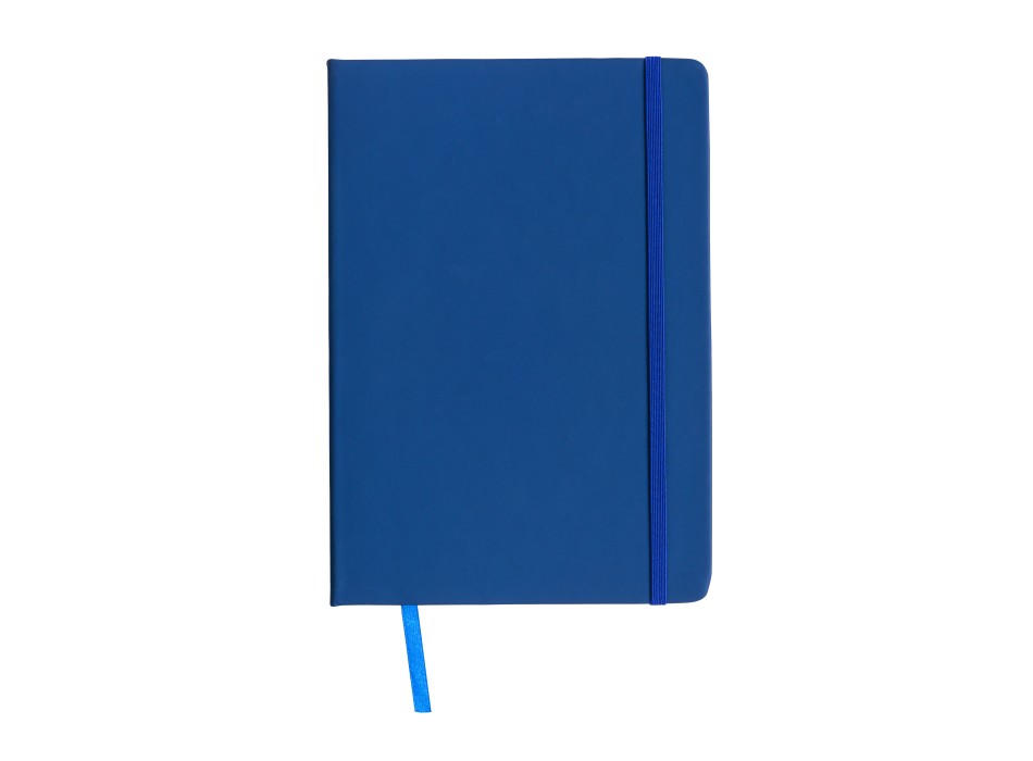 Quaderno in pu con elastico colorato, fogli a quadretti (80 pag.), segnalibro in raso