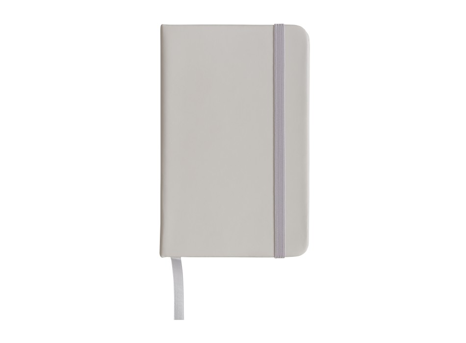 Quaderno in pu con elastico colorato, fogli a righe (80 pag.), segnalibro in raso