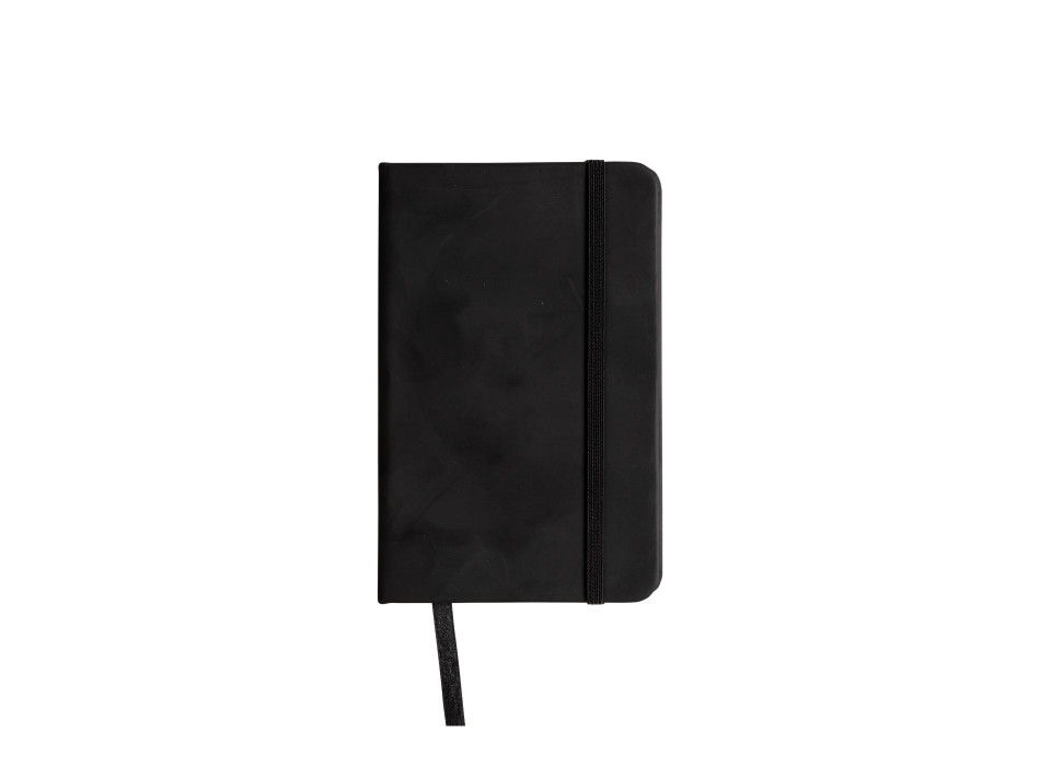 Quaderno in PVC con elastico colorato, fogli a righe (80 pag.), segnalibro in raso