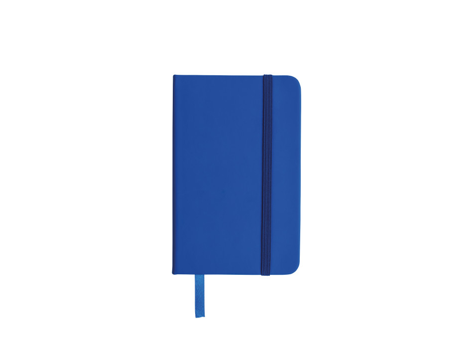 Quaderno in PVC con elastico colorato, fogli a righe (80 pag.), segnalibro in raso