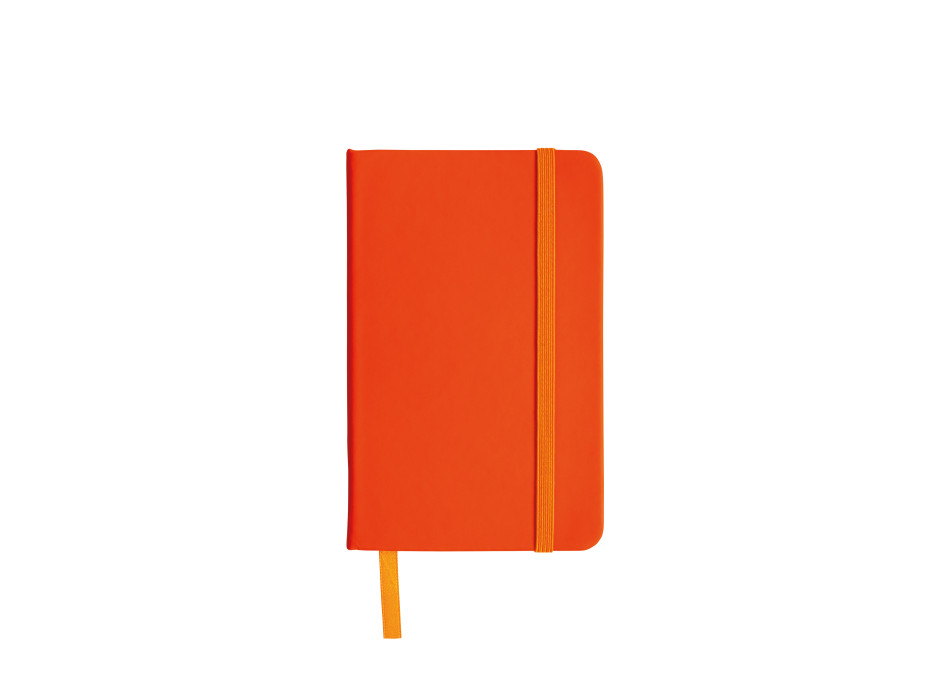 Quaderno in PVC con elastico colorato, fogli a righe (80 pag.), segnalibro in raso