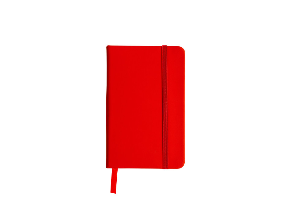 Quaderno in PVC con elastico colorato, fogli a righe (80 pag.), segnalibro in raso