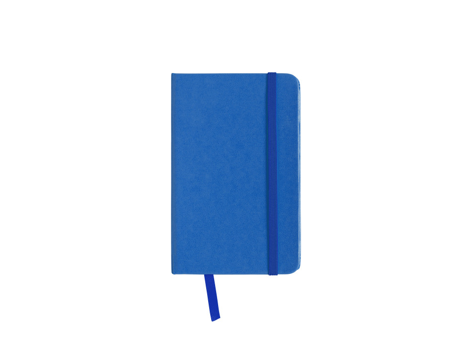 Quaderno in PVC con elastico colorato, fogli bianchi (80 pag.), segnalibro in raso