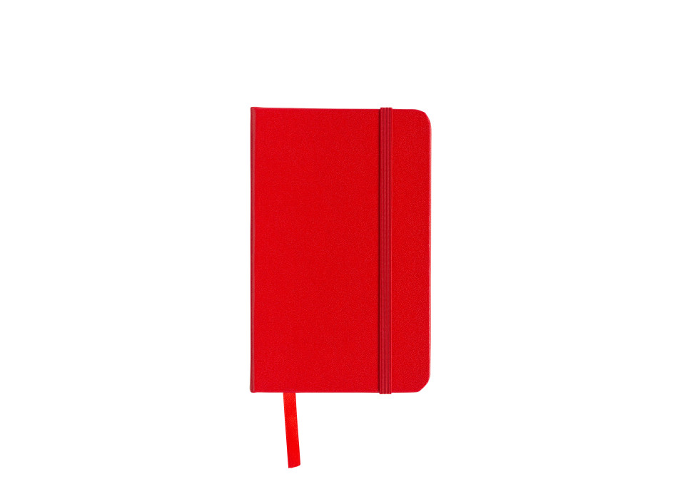 Quaderno in PVC con elastico colorato, fogli bianchi (80 pag.), segnalibro in raso